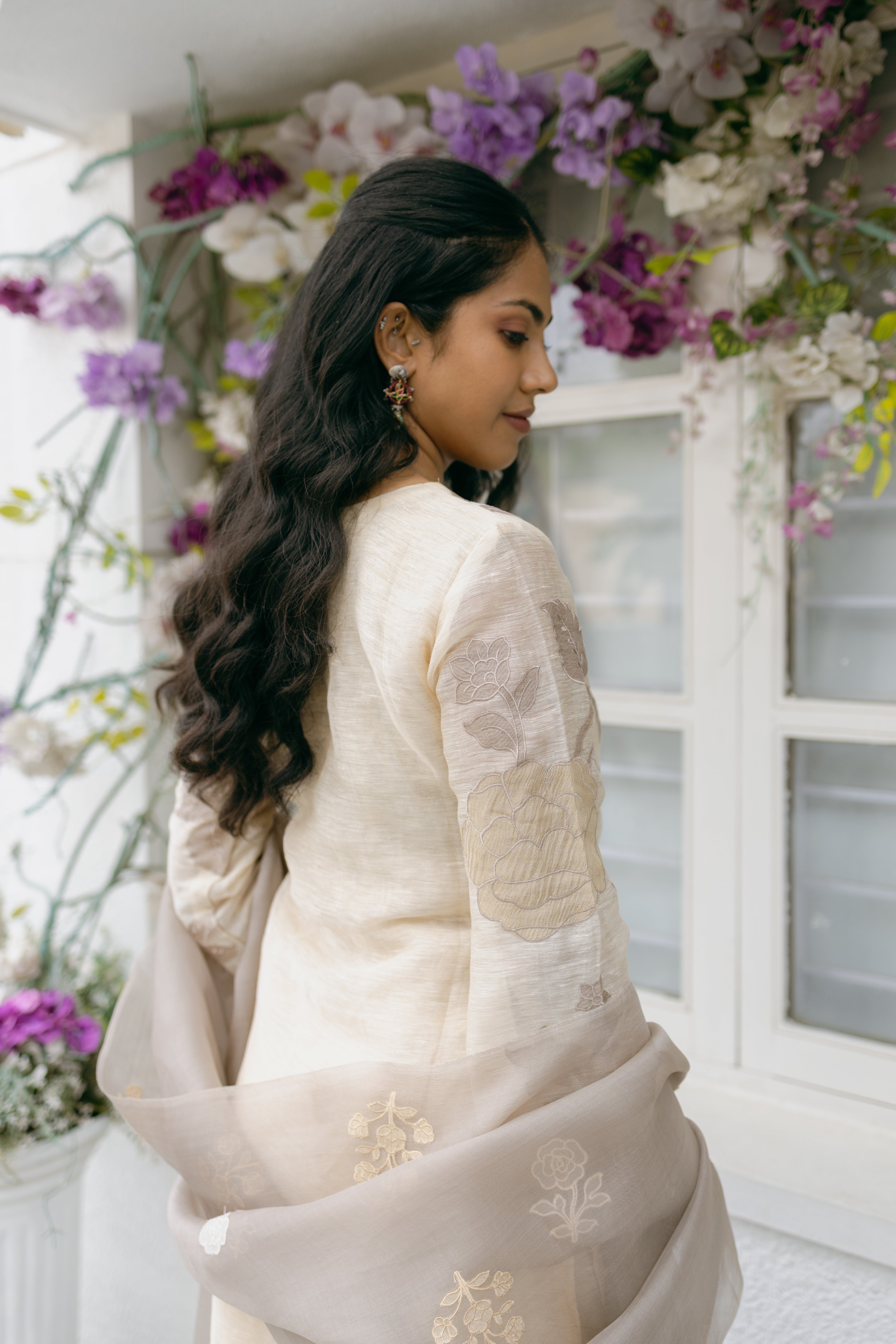 Pure Chanderi Silk Dress Material with Organza Dupatta