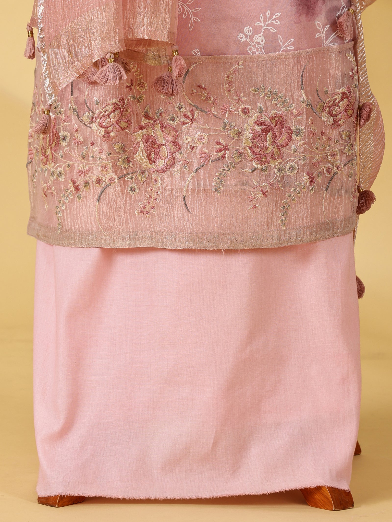 Pure Organza & Tissue Silk Dress Material Set with Embroidery & Digital Print