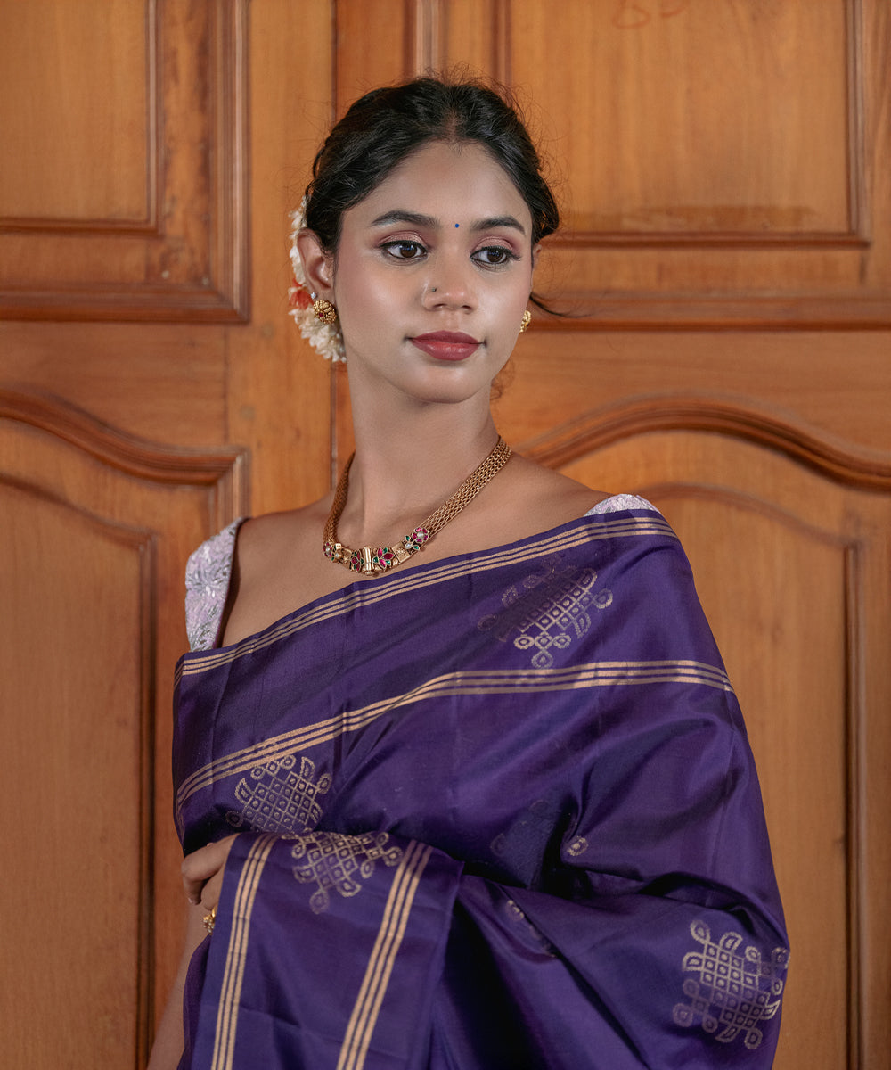 Handloom Silk Saree - Royal Blue With Jari Butta