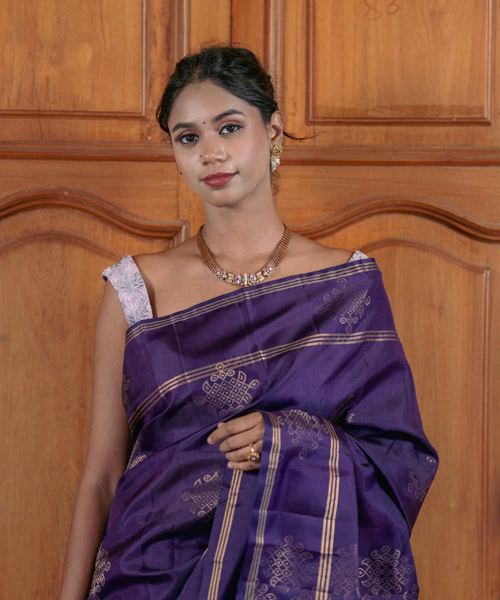 Handloom Silk Saree - Royal Blue With Jari Butta