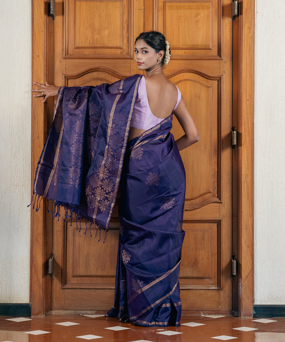 Handloom Silk Saree - Royal Blue With Jari Butta